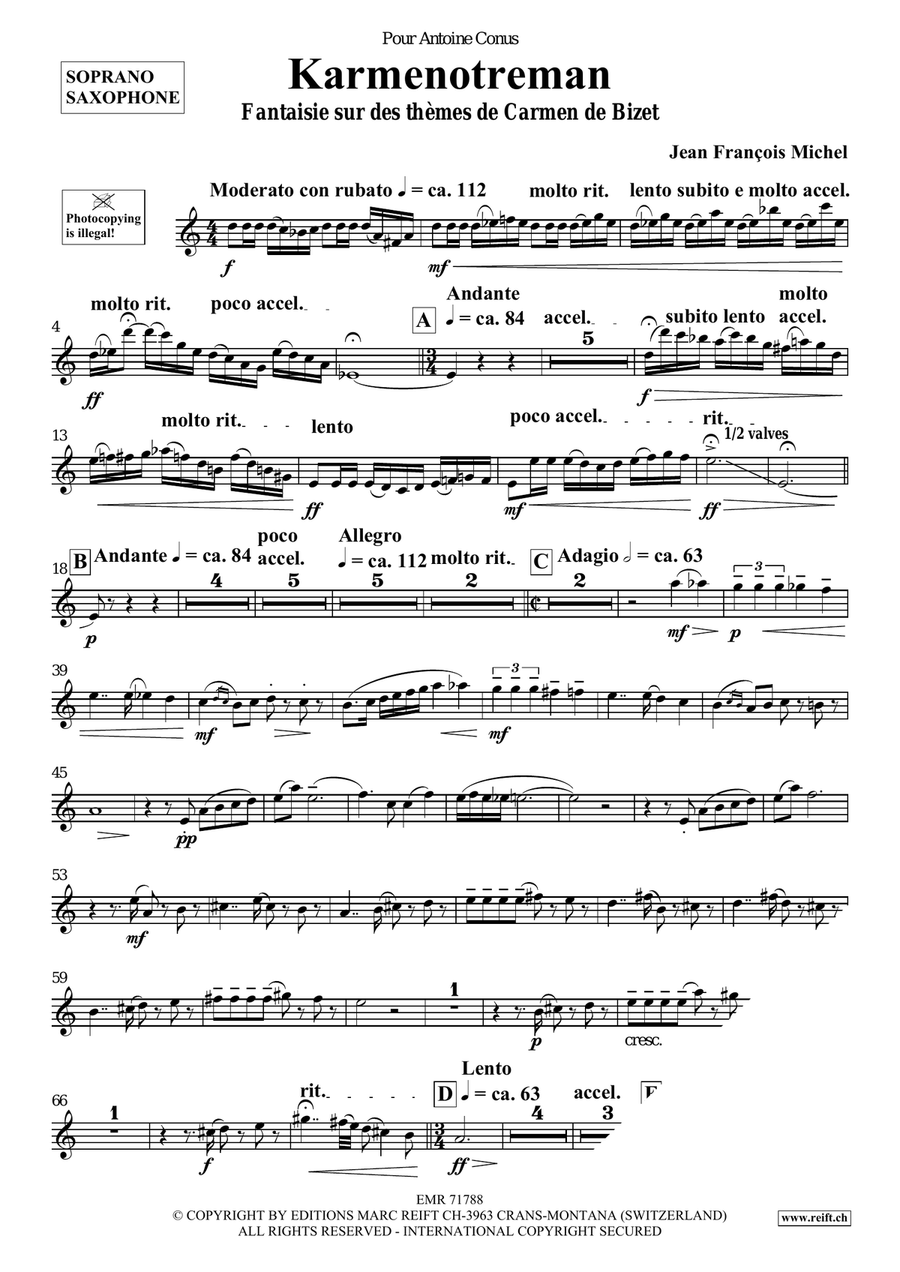 Karmenotreman Karmenotreman Soprano Saxophone scores gallery preview page 4