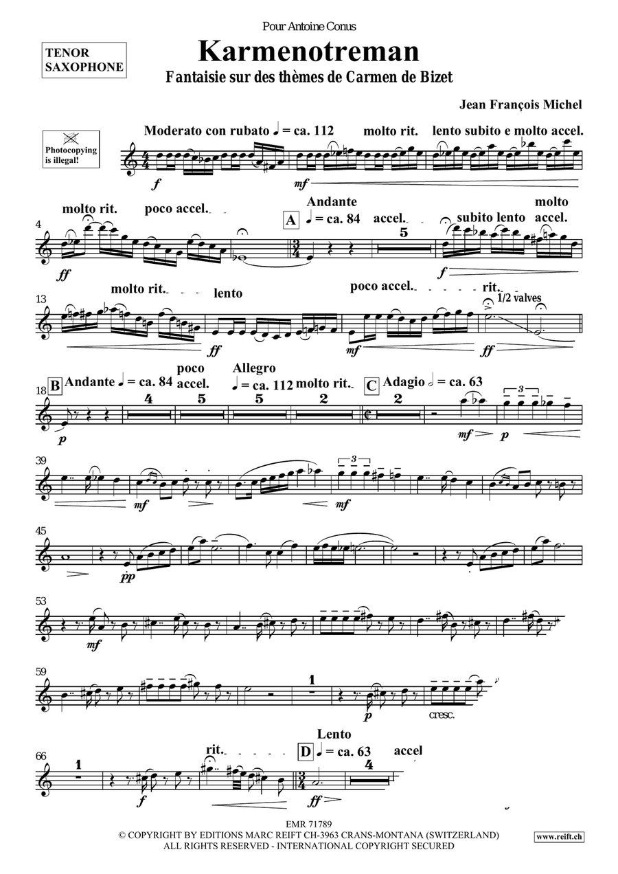 Karmenotreman Tenor Saxophone scores gallery preview page 4