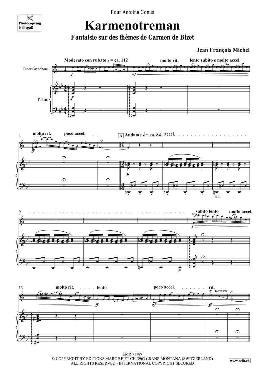 Karmenotreman Tenor Saxophone scores gallery preview page 5