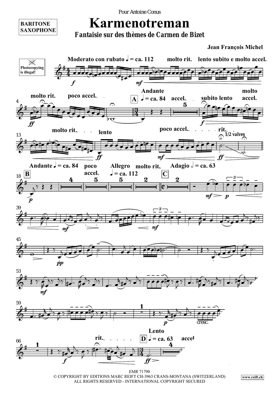 Karmenotreman Karmenotreman Baritone Saxophone scores gallery preview page 4