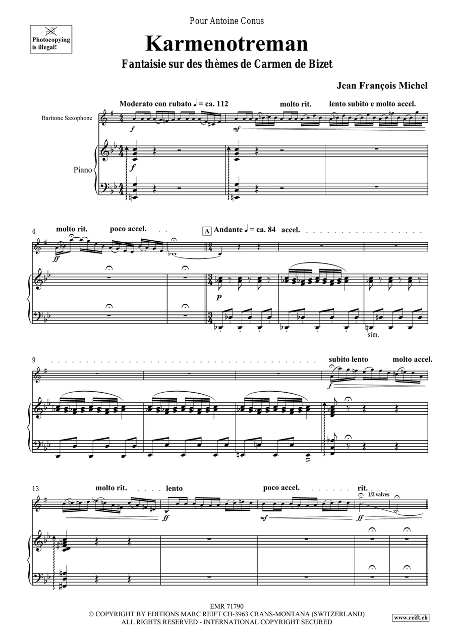 Karmenotreman Karmenotreman Baritone Saxophone scores gallery preview page 5