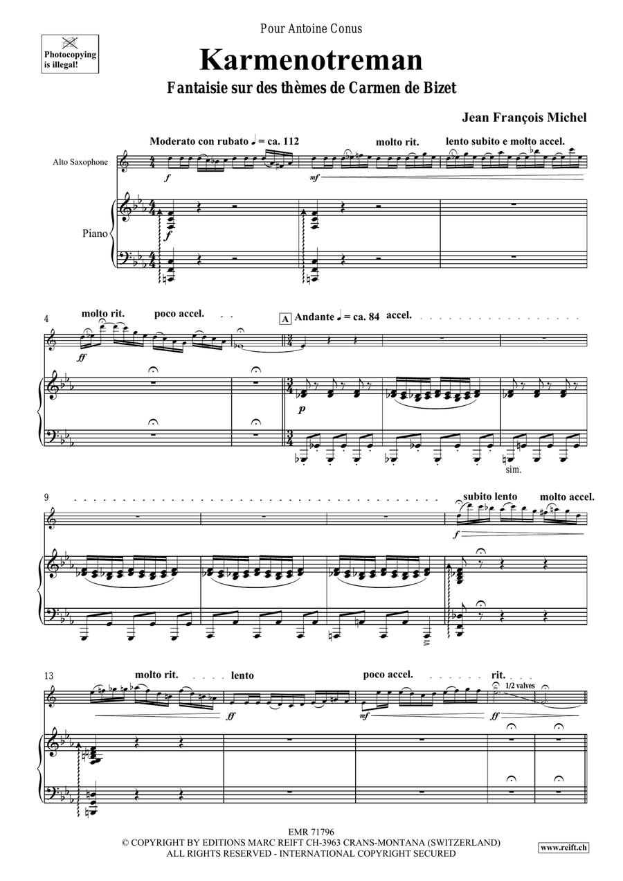 Karmenotreman Karmenotreman Alto Saxophone scores gallery preview page 5