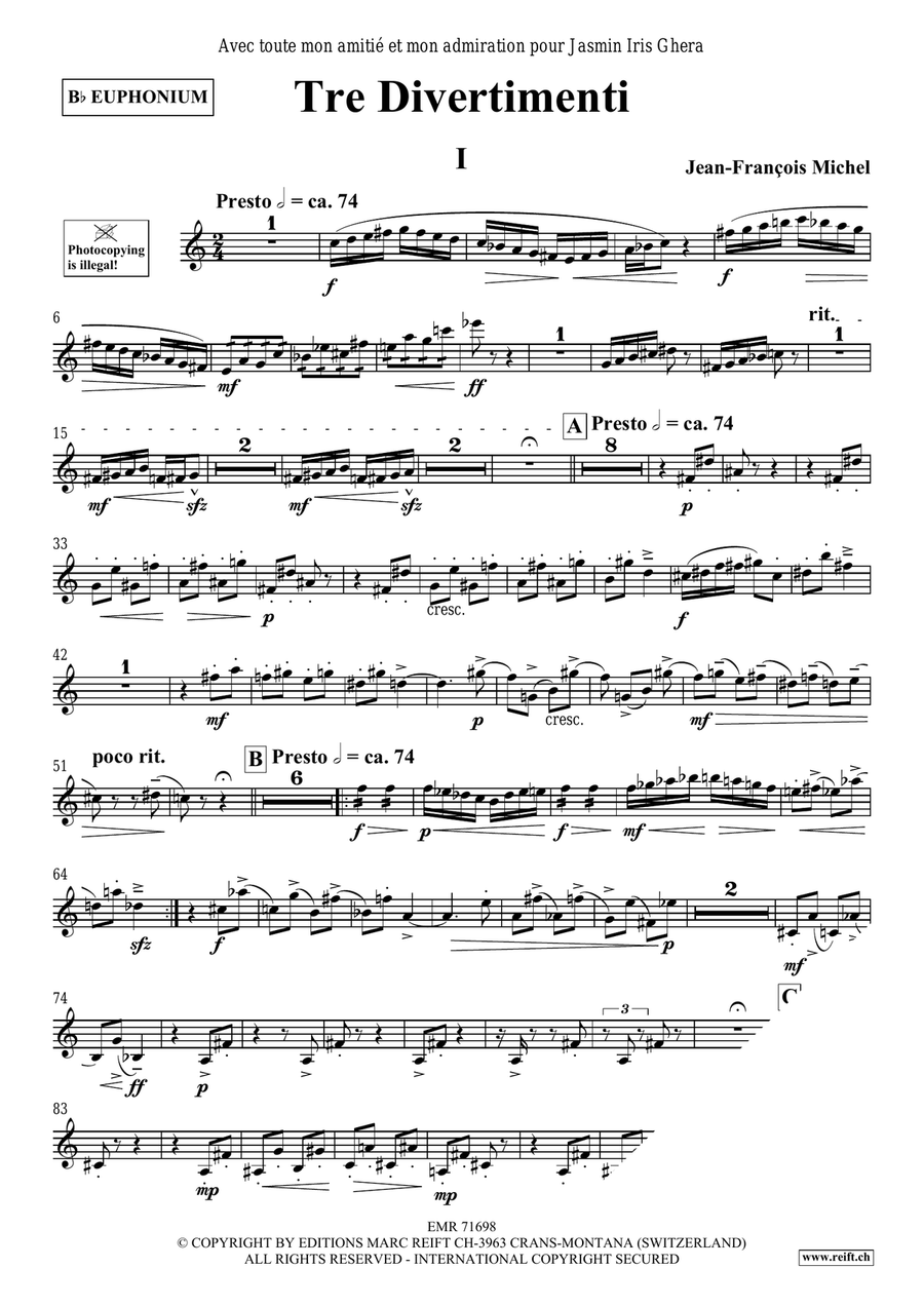 Tre Divertimenti Tre Divertimenti Euphonium scores gallery preview page 5