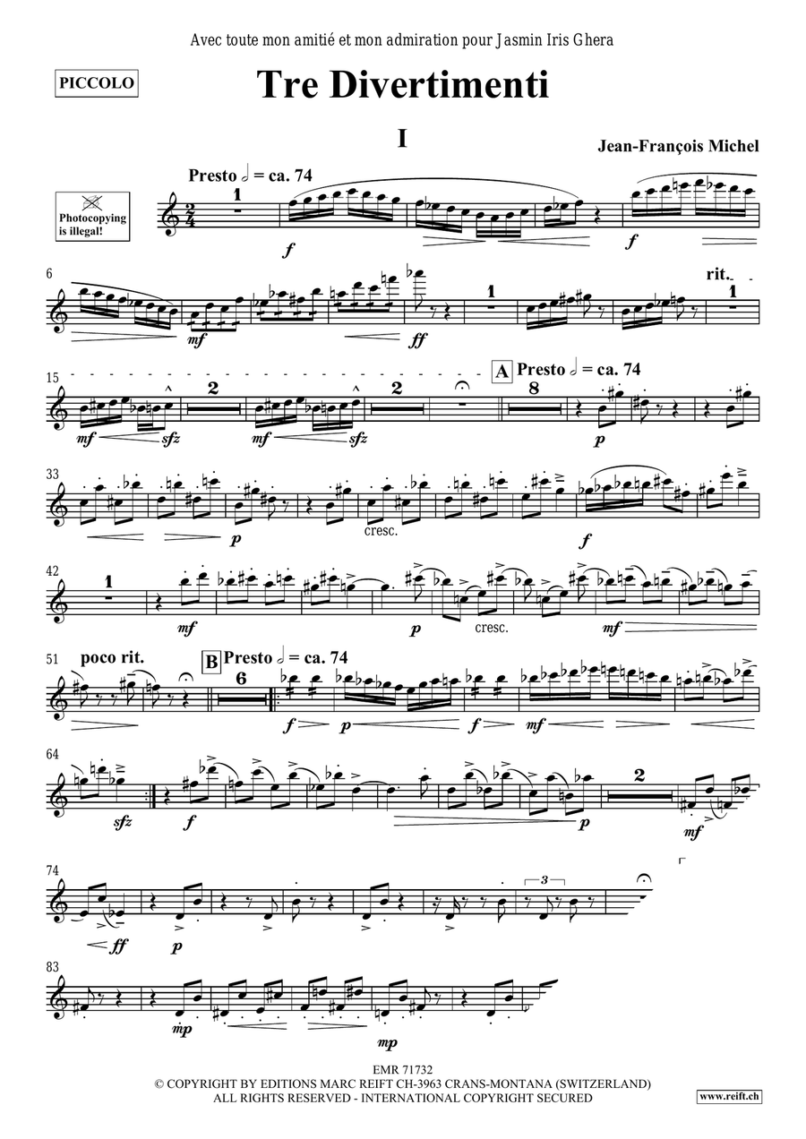 Tre Divertimenti Tre Divertimenti Piccolo scores gallery preview page 5