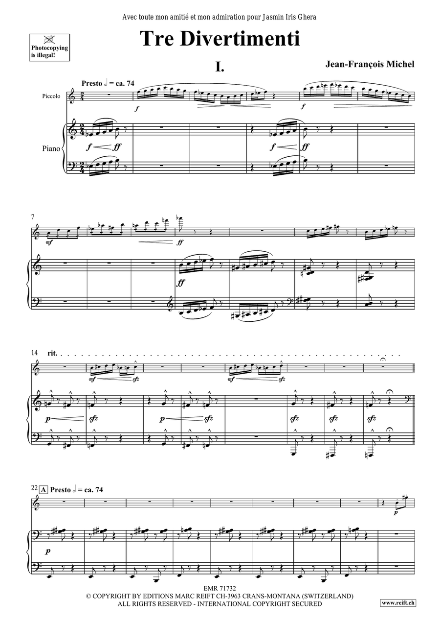 Tre Divertimenti Tre Divertimenti Piccolo scores gallery preview page 6