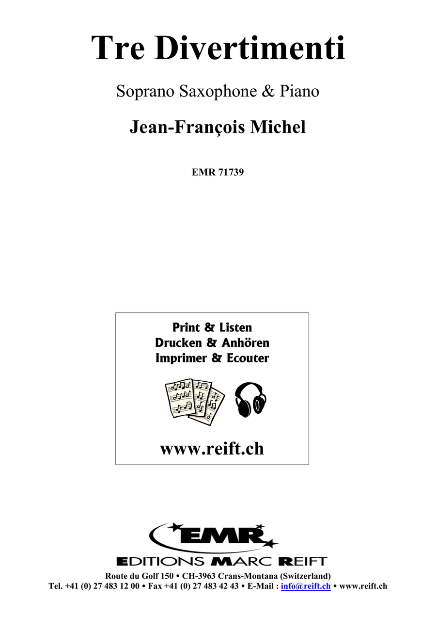 Tre Divertimenti Soprano Saxophone scores gallery preview page 2