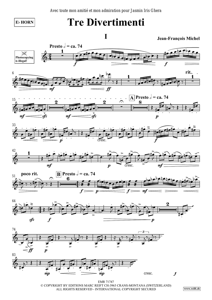 Tre Divertimenti Tre Divertimenti Horn scores gallery preview page 5