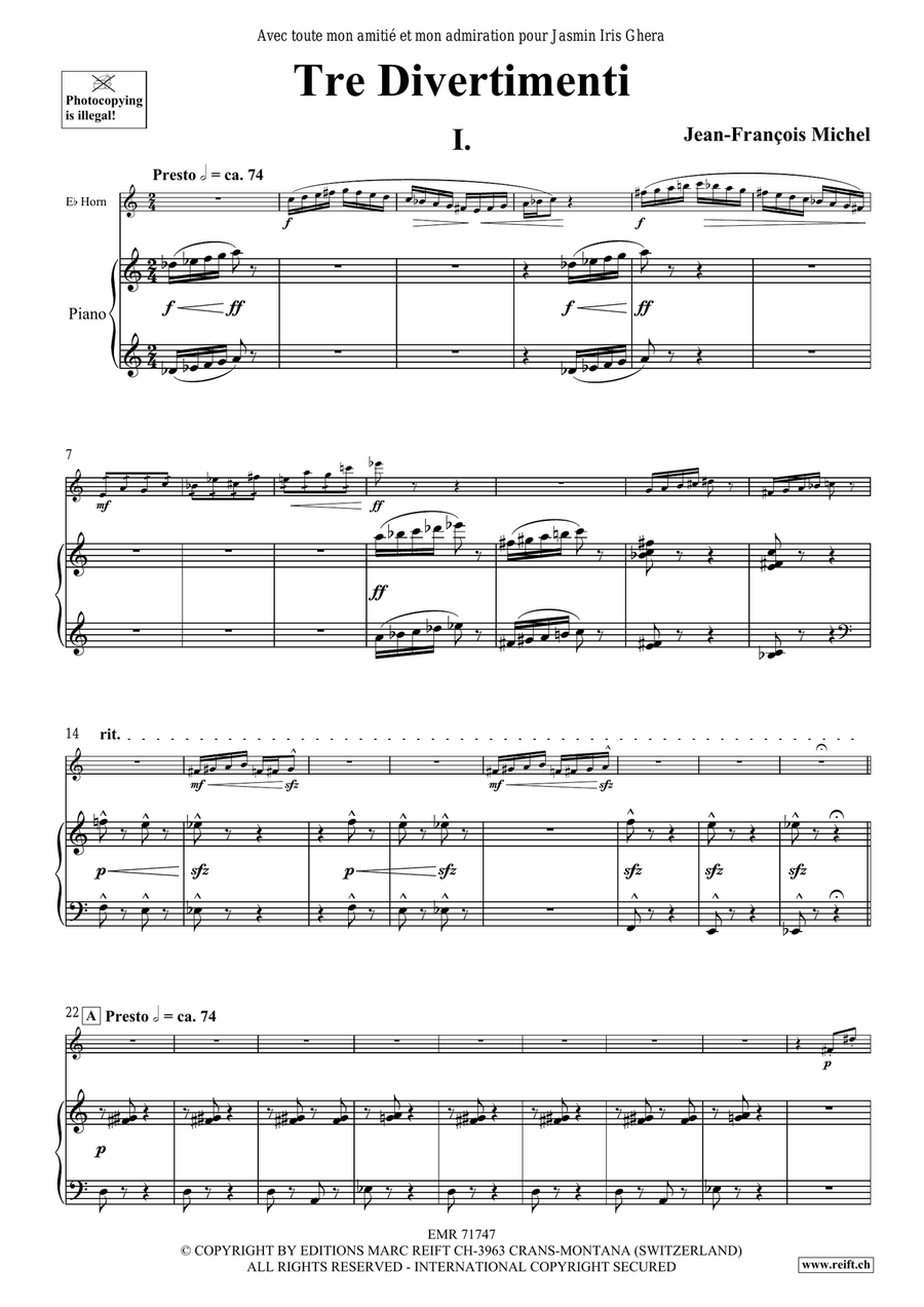 Tre Divertimenti Tre Divertimenti Horn scores gallery preview page 6