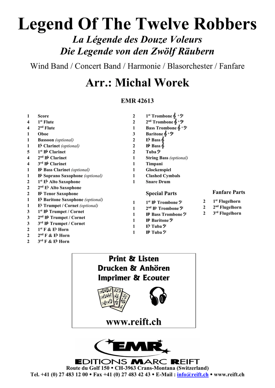 Legend Of The Twelve Robbers Concert Band scores gallery preview page 2