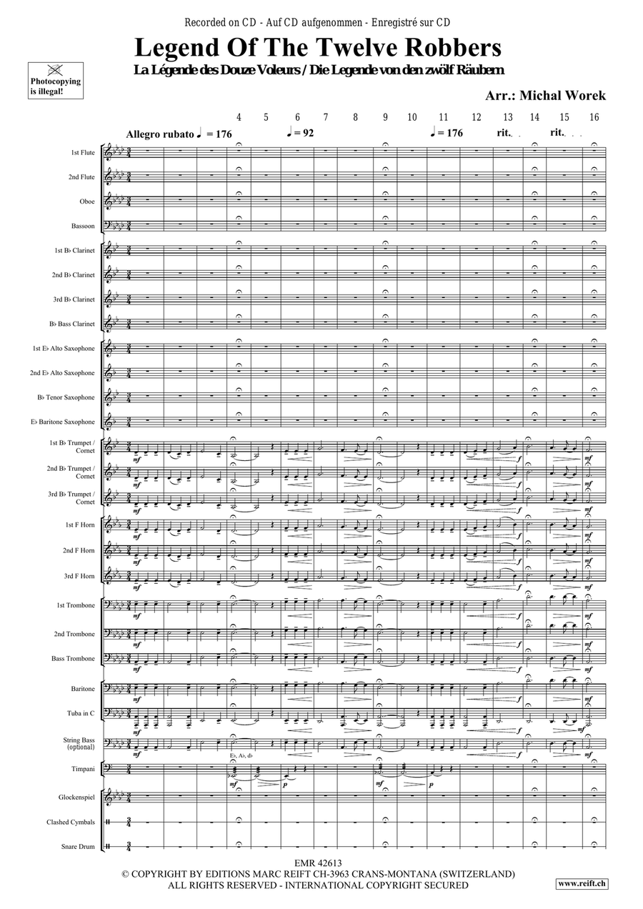Legend Of The Twelve Robbers Concert Band scores gallery preview page 4