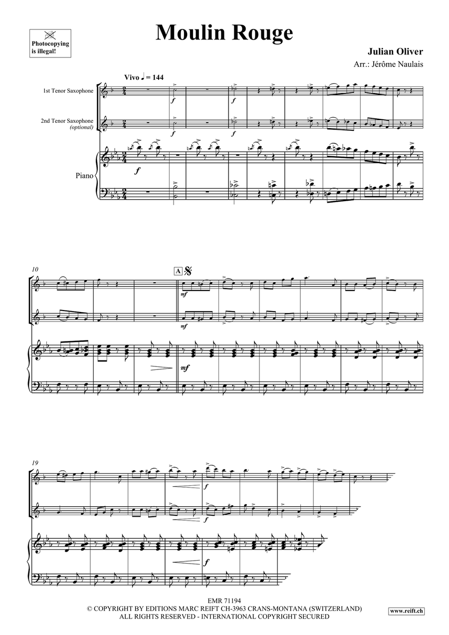 Moulin Rouge Moulin Rouge Tenor Saxophone scores gallery preview page 3