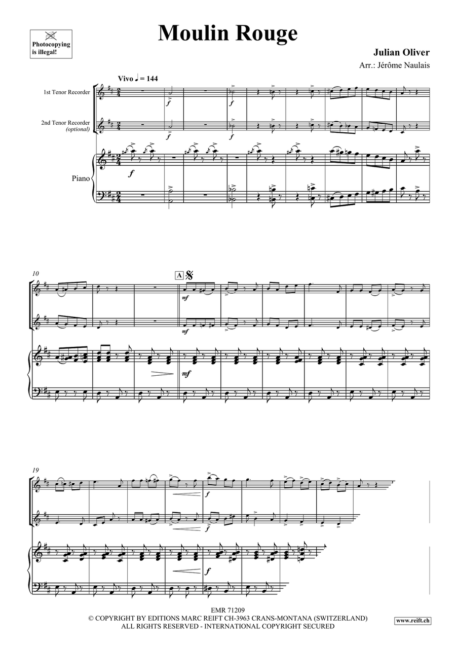 Moulin Rouge Moulin Rouge Tenor Recorder scores gallery preview page 3