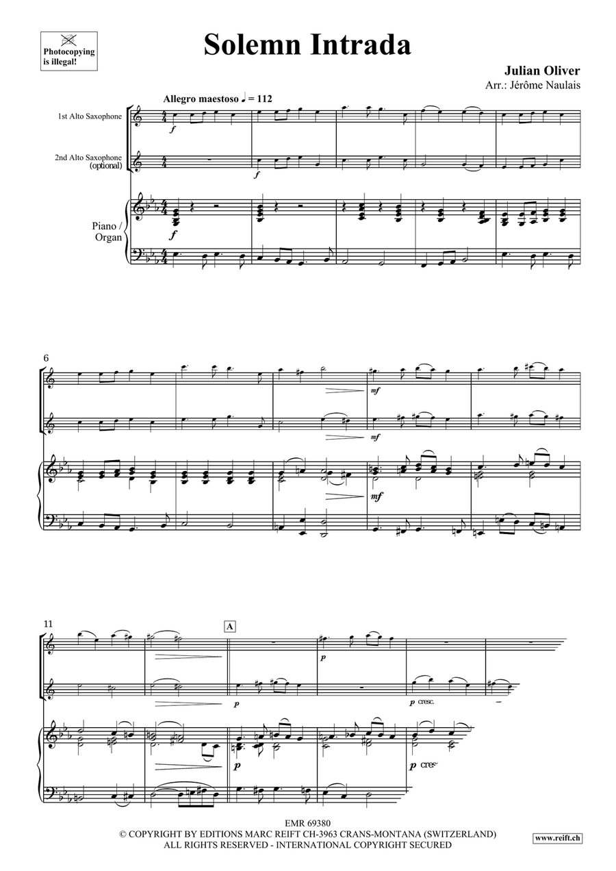 Solemn Intrada Solemn Intrada Alto Saxophone scores gallery preview page 3