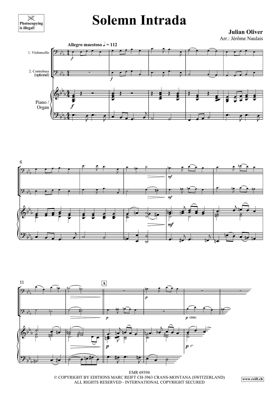 Solemn Intrada Solemn Intrada Double Bass scores gallery preview page 3