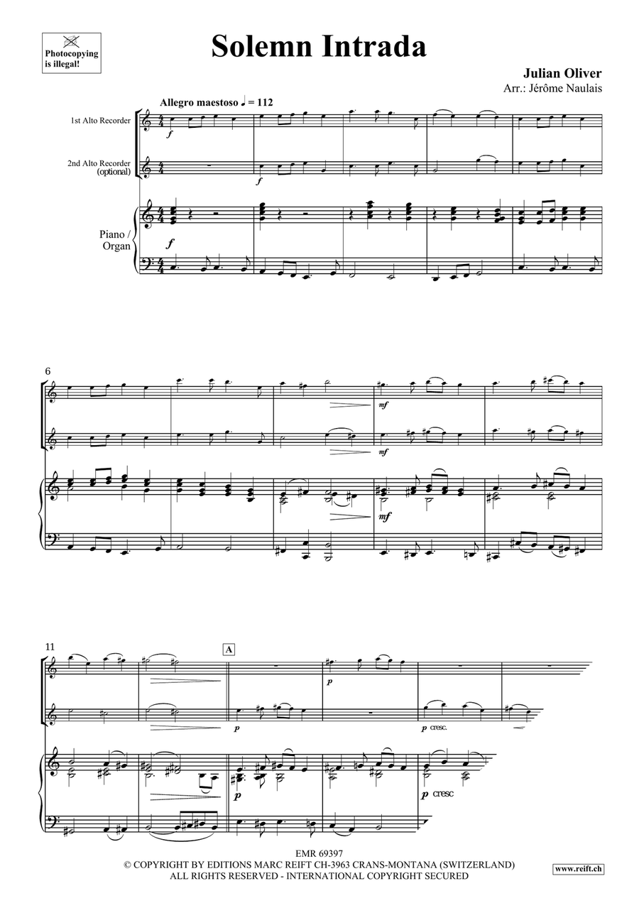 Solemn Intrada Solemn Intrada Alto Recorder scores gallery preview page 3