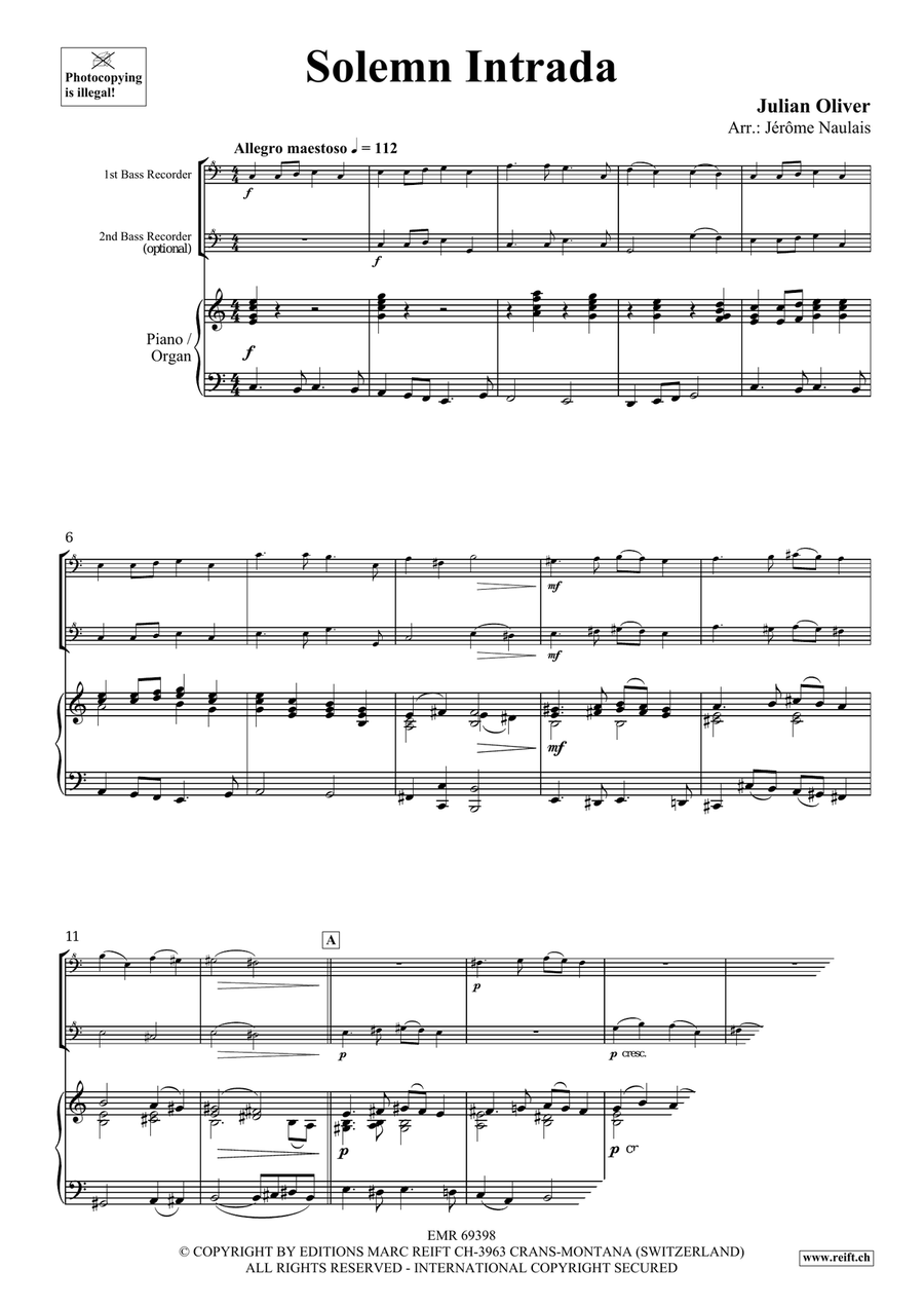 Solemn Intrada Solemn Intrada Bass Recorder scores gallery preview page 3