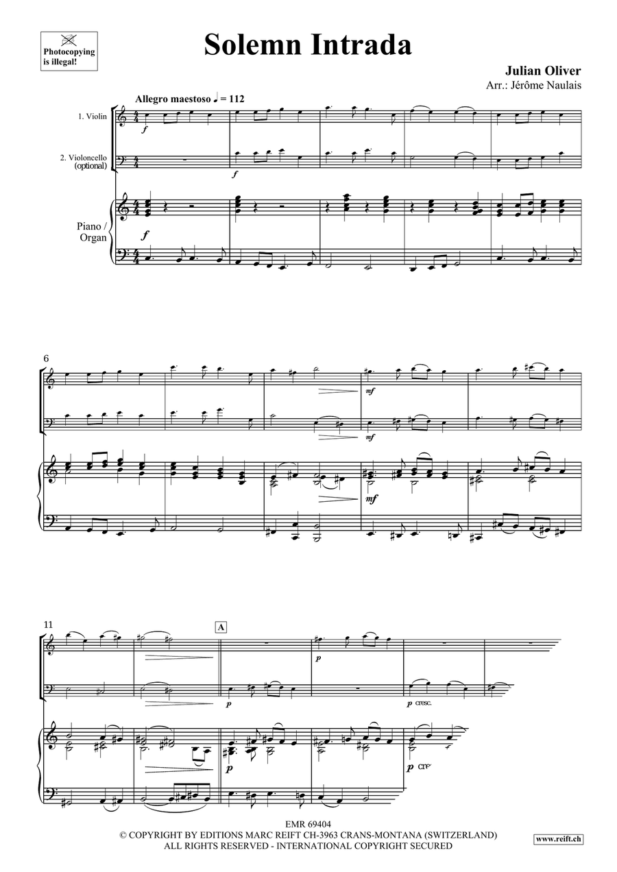 Solemn Intrada Solemn Intrada Piano Trio scores gallery preview page 3