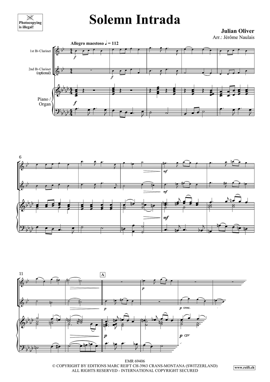 Solemn Intrada Solemn Intrada Clarinet Duet scores gallery preview page 3