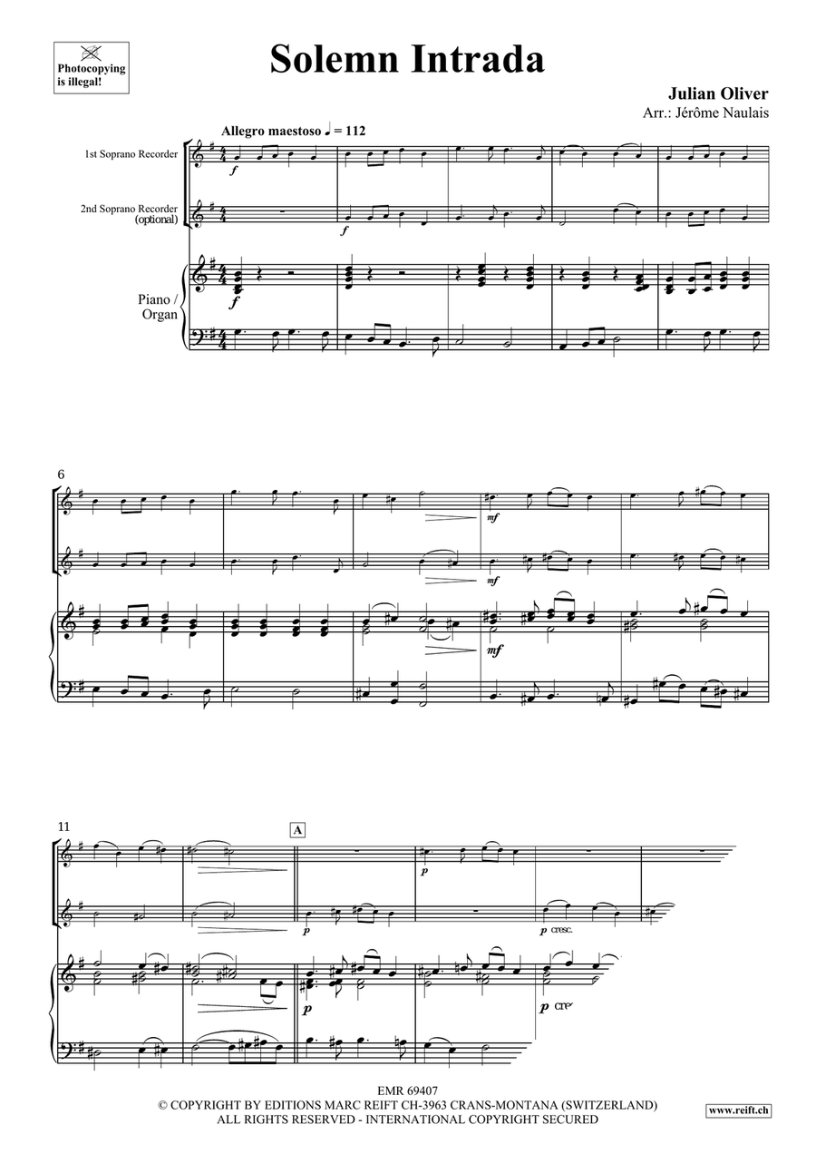 Solemn Intrada Solemn Intrada Soprano Recorder scores gallery preview page 3