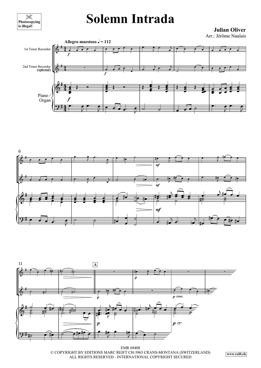 Solemn Intrada Solemn Intrada Tenor Recorder scores gallery preview page 3