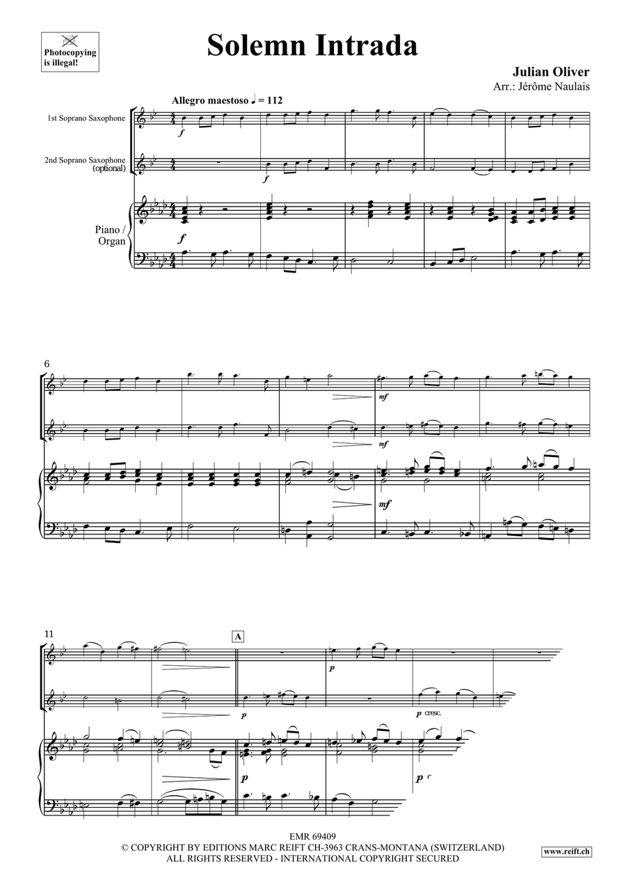Solemn Intrada Solemn Intrada Soprano Saxophone scores gallery preview page 3