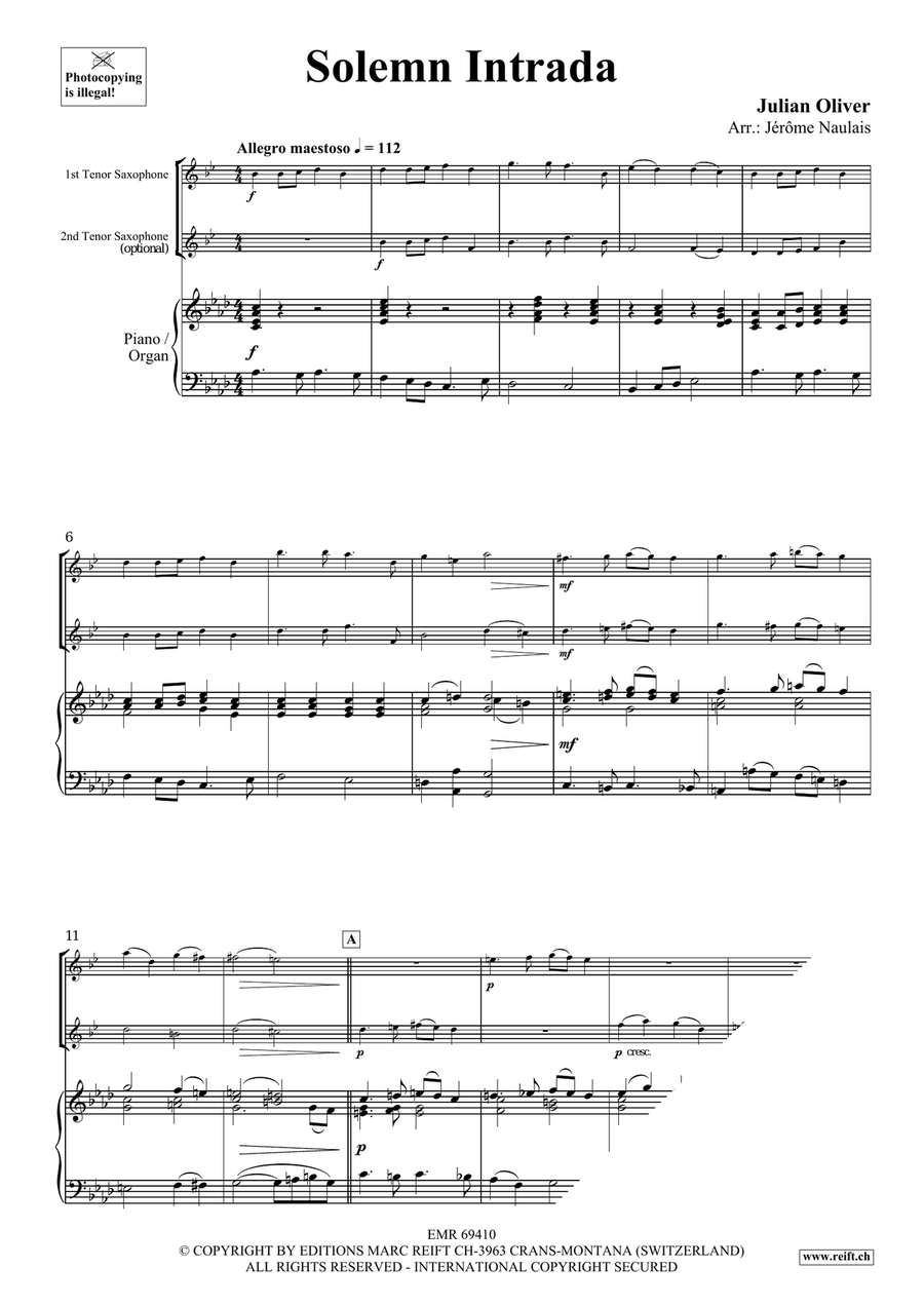 Solemn Intrada Solemn Intrada Tenor Saxophone scores gallery preview page 3