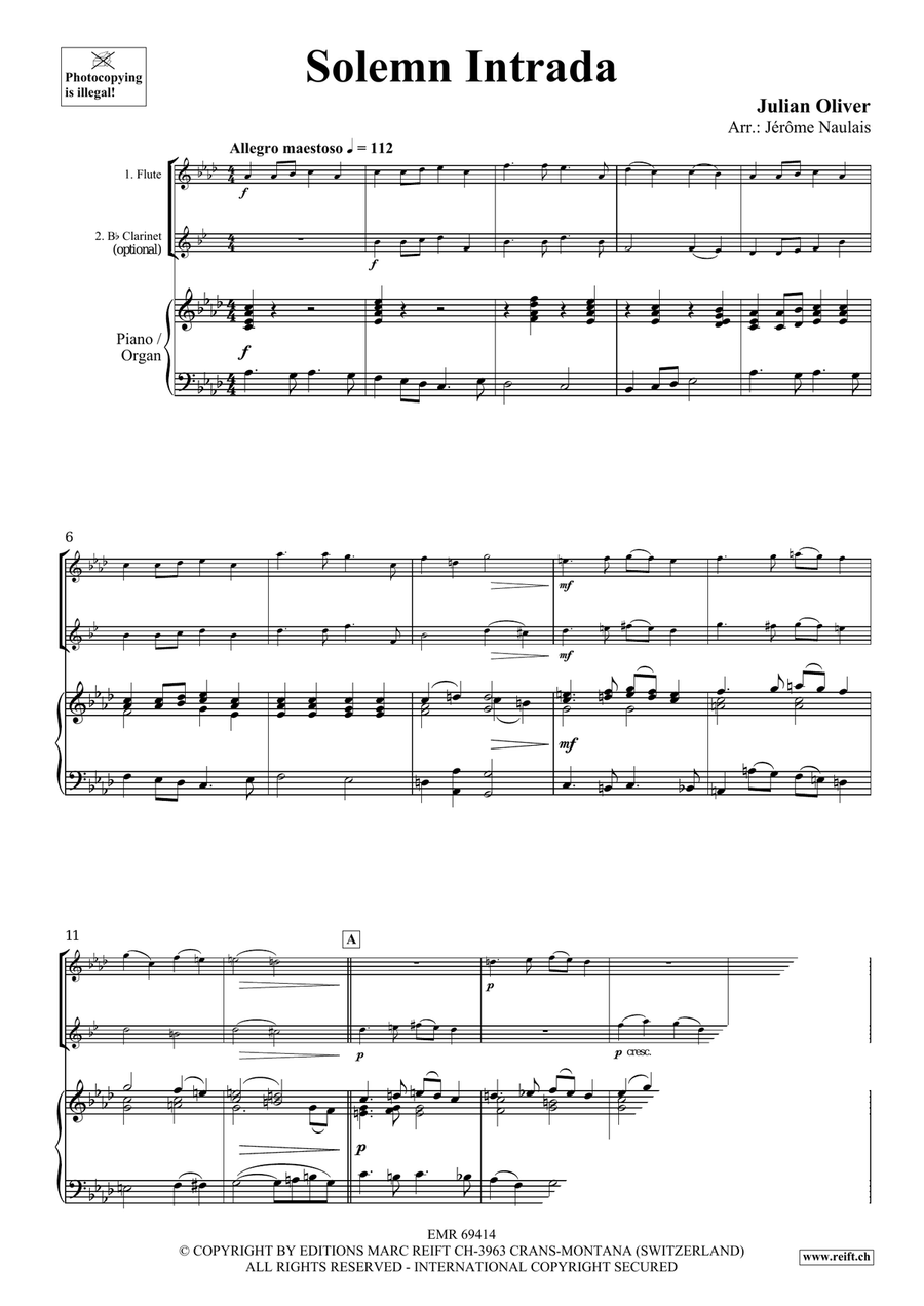 Solemn Intrada Solemn Intrada Clarinet scores gallery preview page 3