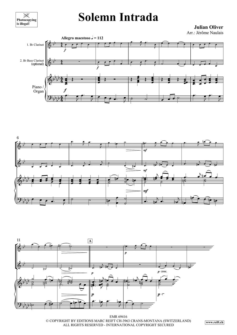 Solemn Intrada Solemn Intrada Bass Clarinet scores gallery preview page 3