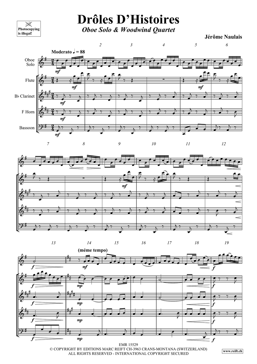 Drôles D'Histoires Drôles D'Histoires Woodwind Quintet scores gallery preview page 4