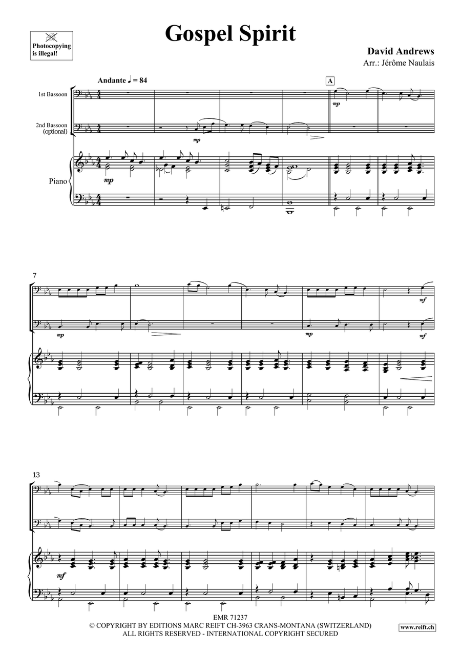 Gospel Spirit Gospel Spirit Bassoon scores gallery preview page 3