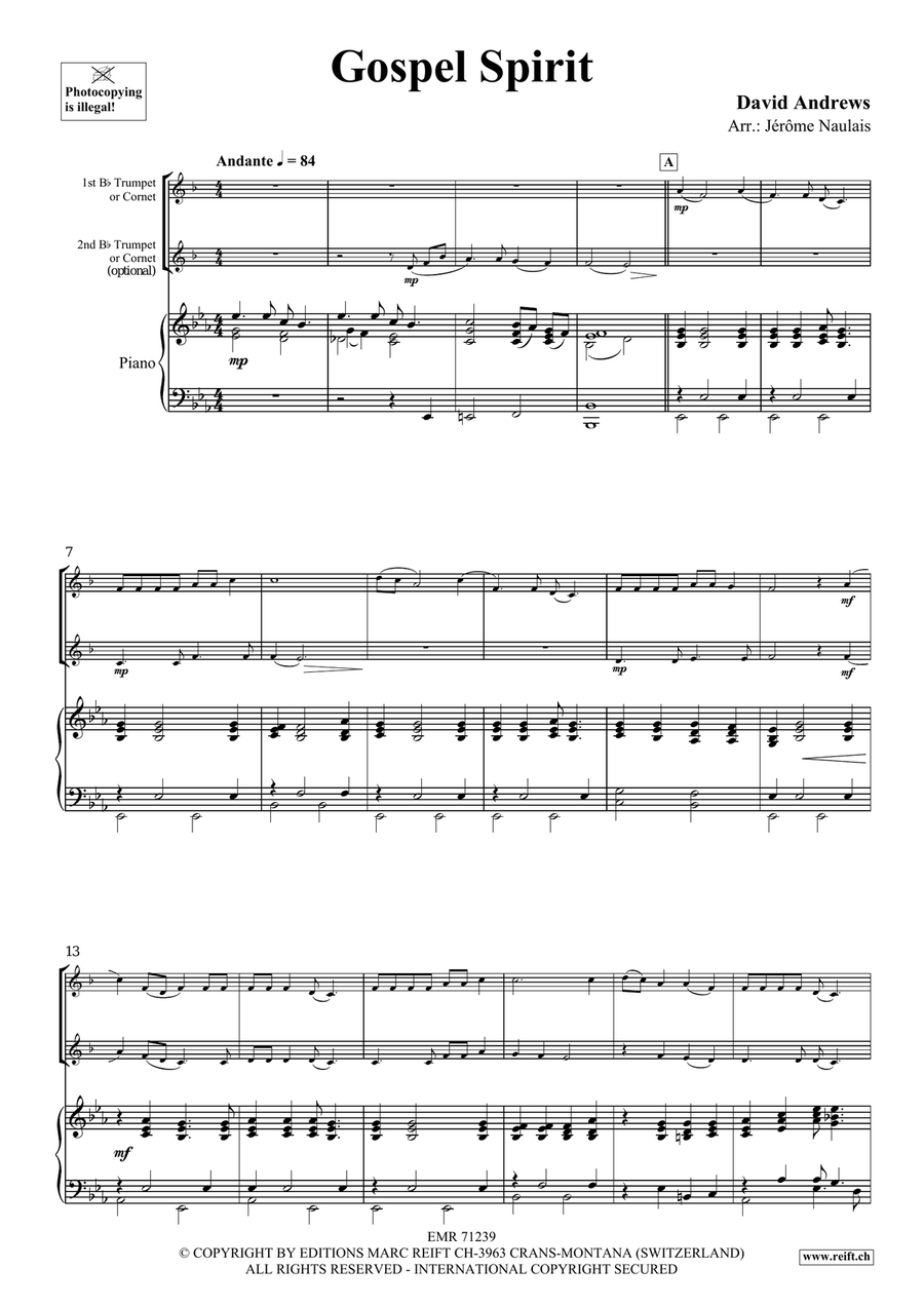 Gospel Spirit Gospel Spirit Trumpet Duet scores gallery preview page 3