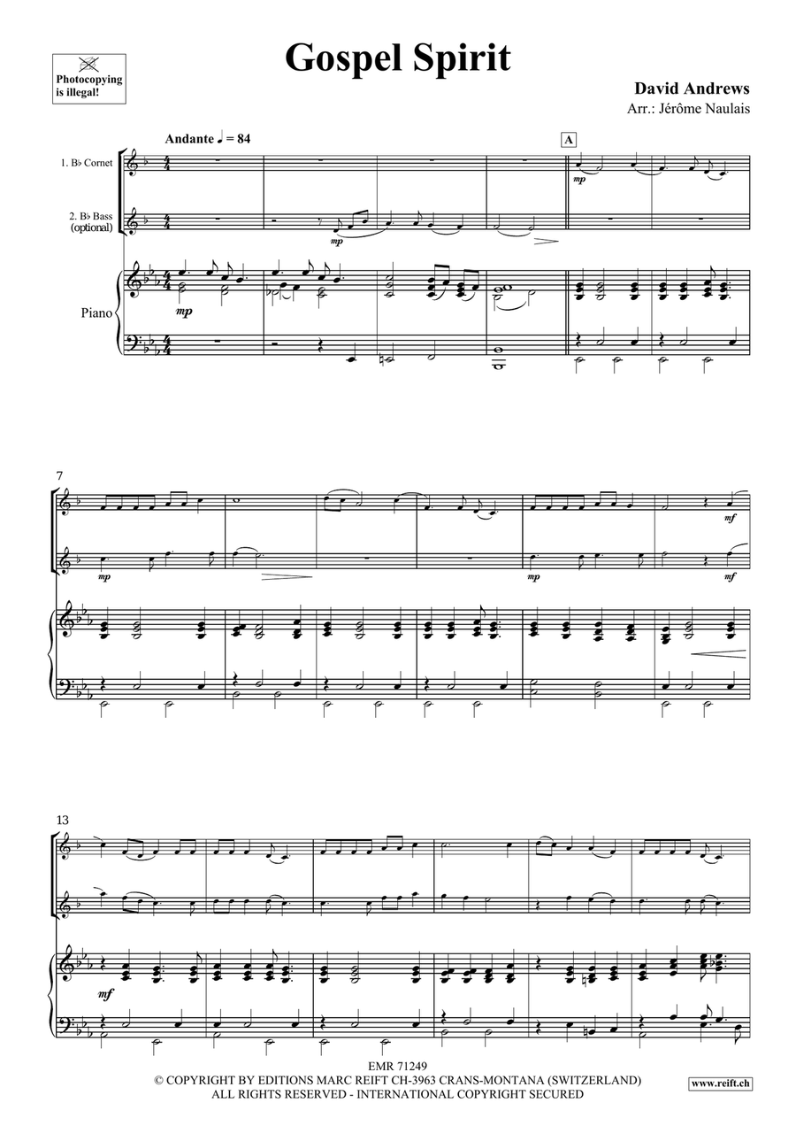 Gospel Spirit Gospel Spirit Cornet scores gallery preview page 3