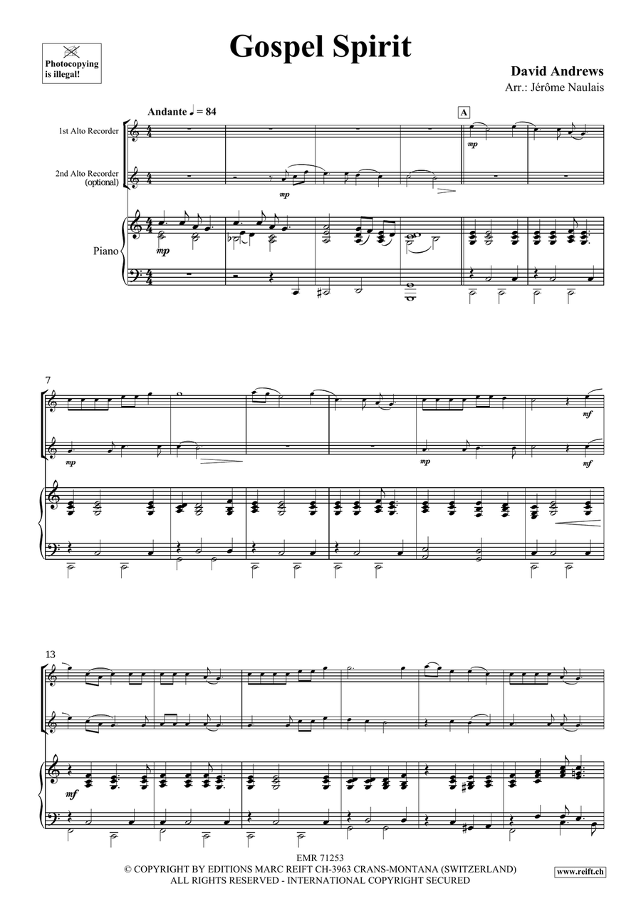 Gospel Spirit Gospel Spirit Alto Recorder scores gallery preview page 3