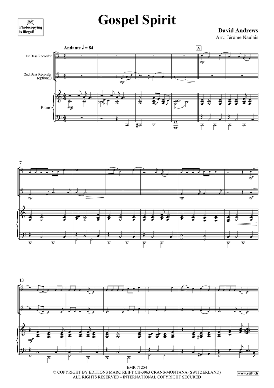 Gospel Spirit Gospel Spirit Bass Recorder scores gallery preview page 3