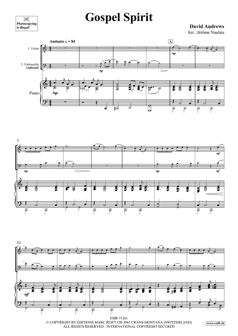 Gospel Spirit Gospel Spirit Piano Trio scores gallery preview page 3