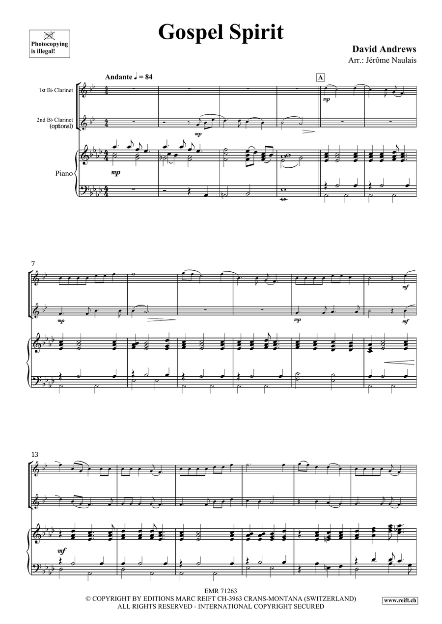 Gospel Spirit Gospel Spirit Clarinet Duet scores gallery preview page 3