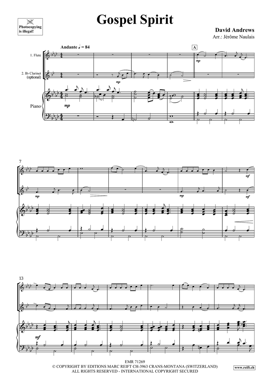 Gospel Spirit Gospel Spirit Clarinet scores gallery preview page 3