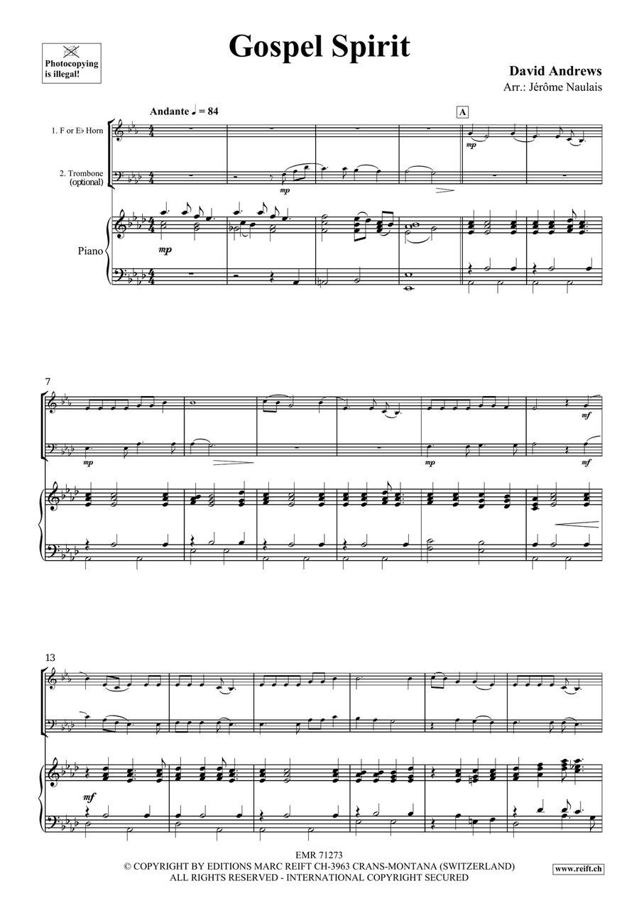 Gospel Spirit Gospel Spirit Horn scores gallery preview page 3