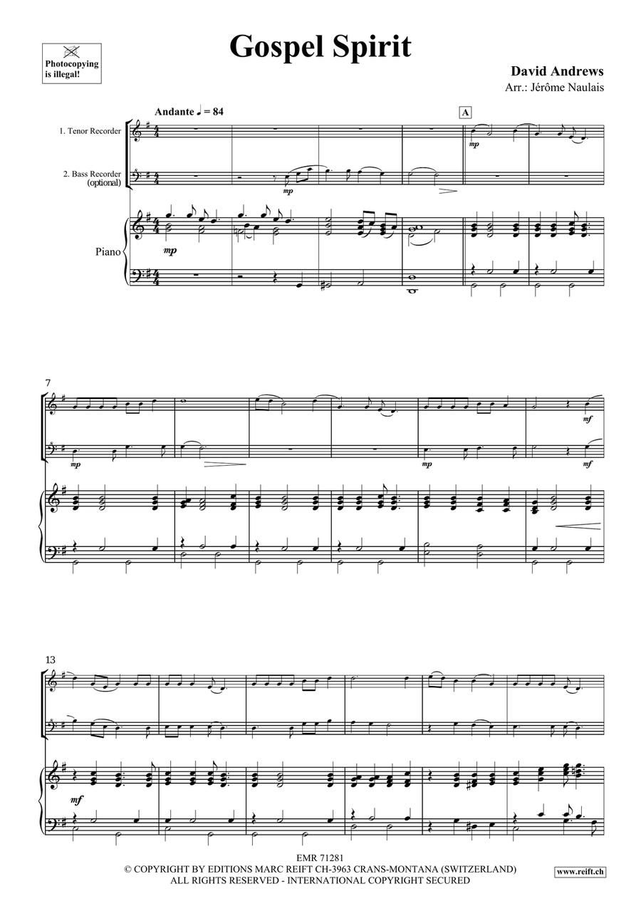 Gospel Spirit Gospel Spirit Tenor Recorder scores gallery preview page 3