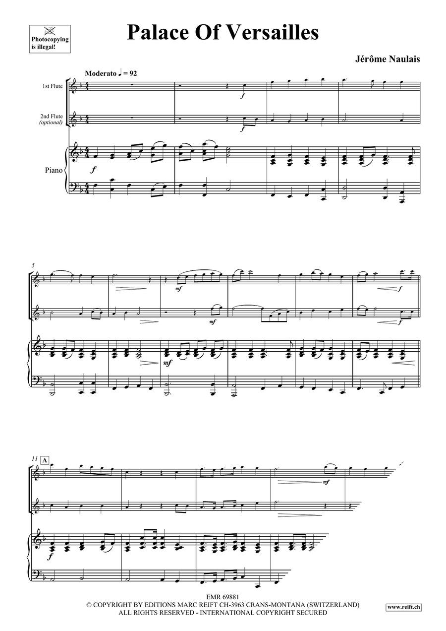 Palace Of Versailles Palace Of Versailles Flute Duet scores gallery preview page 4