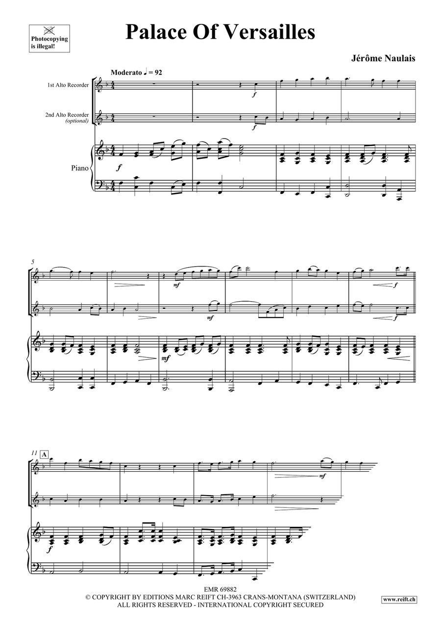 Palace Of Versailles Palace Of Versailles Alto Recorder scores gallery preview page 4