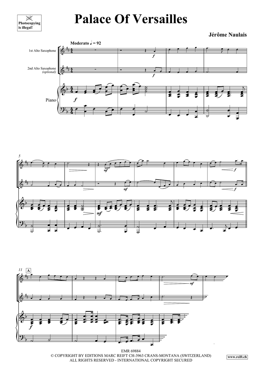 Palace Of Versailles Palace Of Versailles Alto Saxophone scores gallery preview page 4