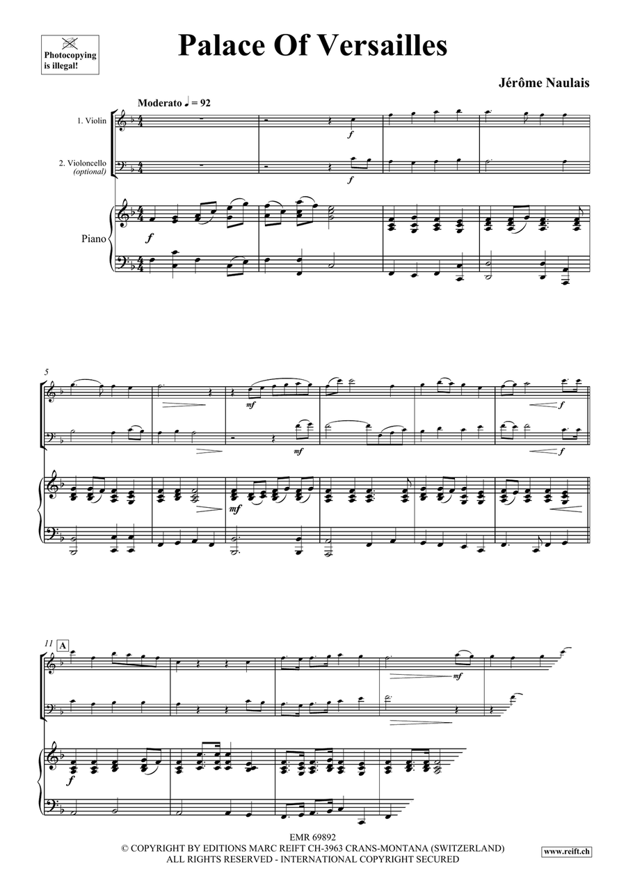 Palace Of Versailles Palace Of Versailles Piano Trio scores gallery preview page 4