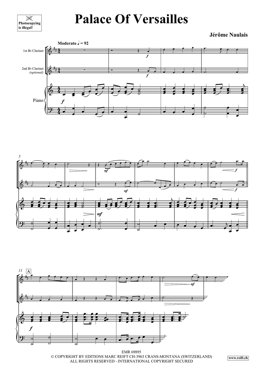 Palace Of Versailles Palace Of Versailles Clarinet Duet scores gallery preview page 4