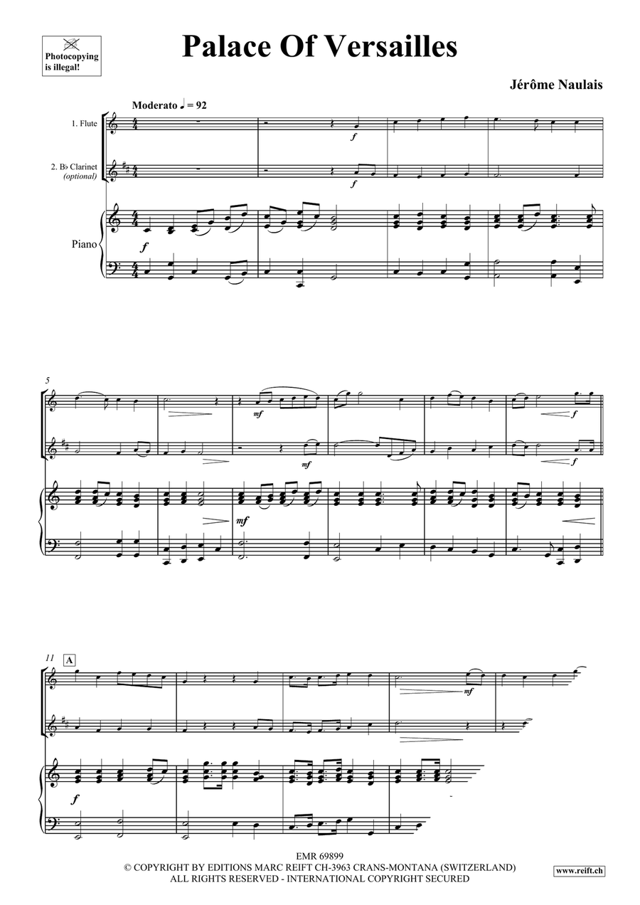 Palace Of Versailles Palace Of Versailles Clarinet scores gallery preview page 4