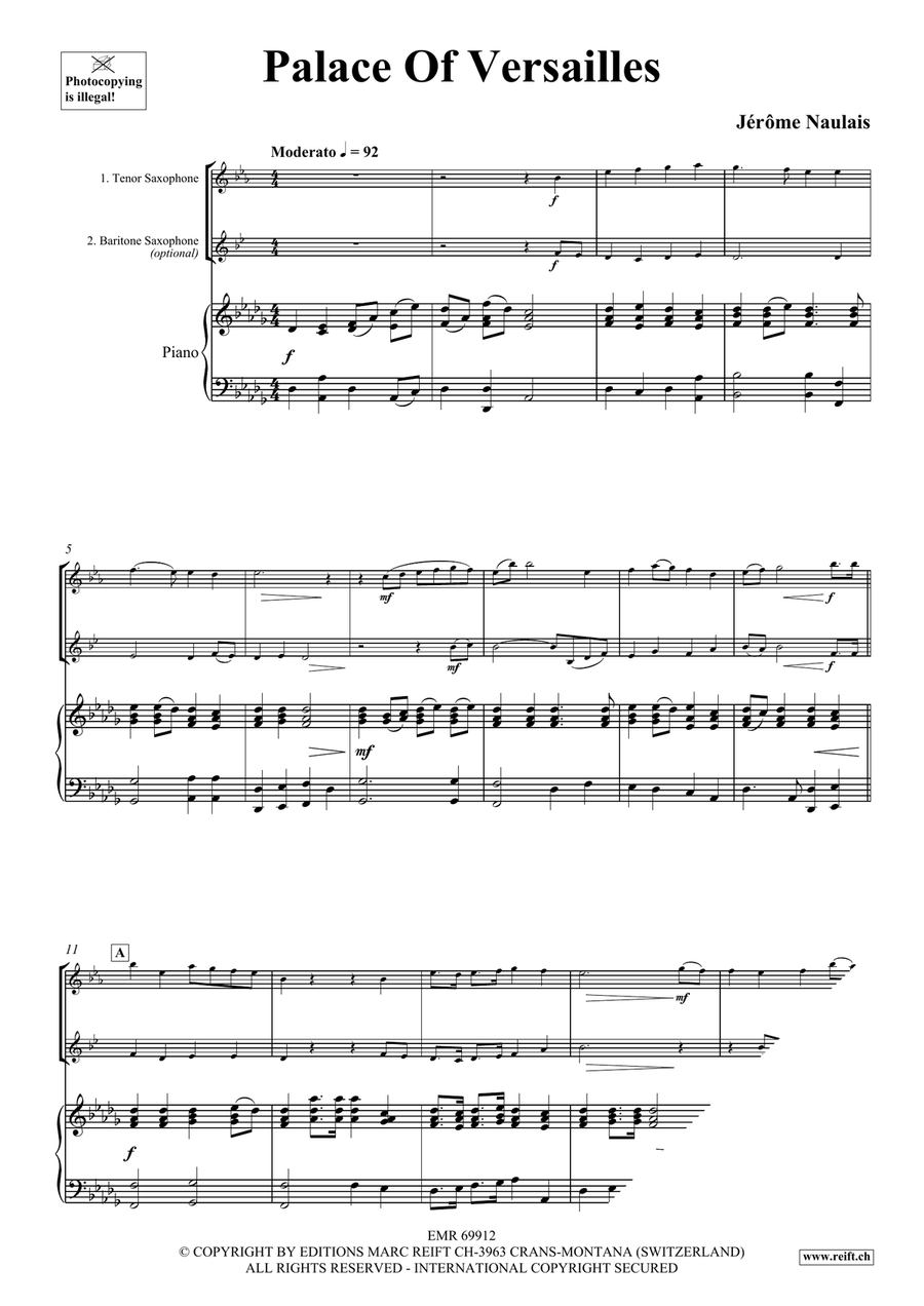 Palace Of Versailles Palace Of Versailles Tenor Saxophone scores gallery preview page 4