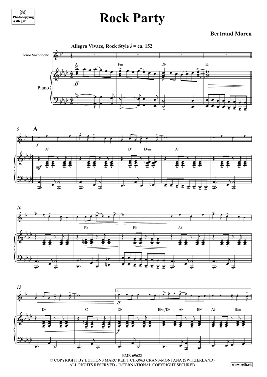Rock Party Tenor Saxophone scores gallery preview page 5