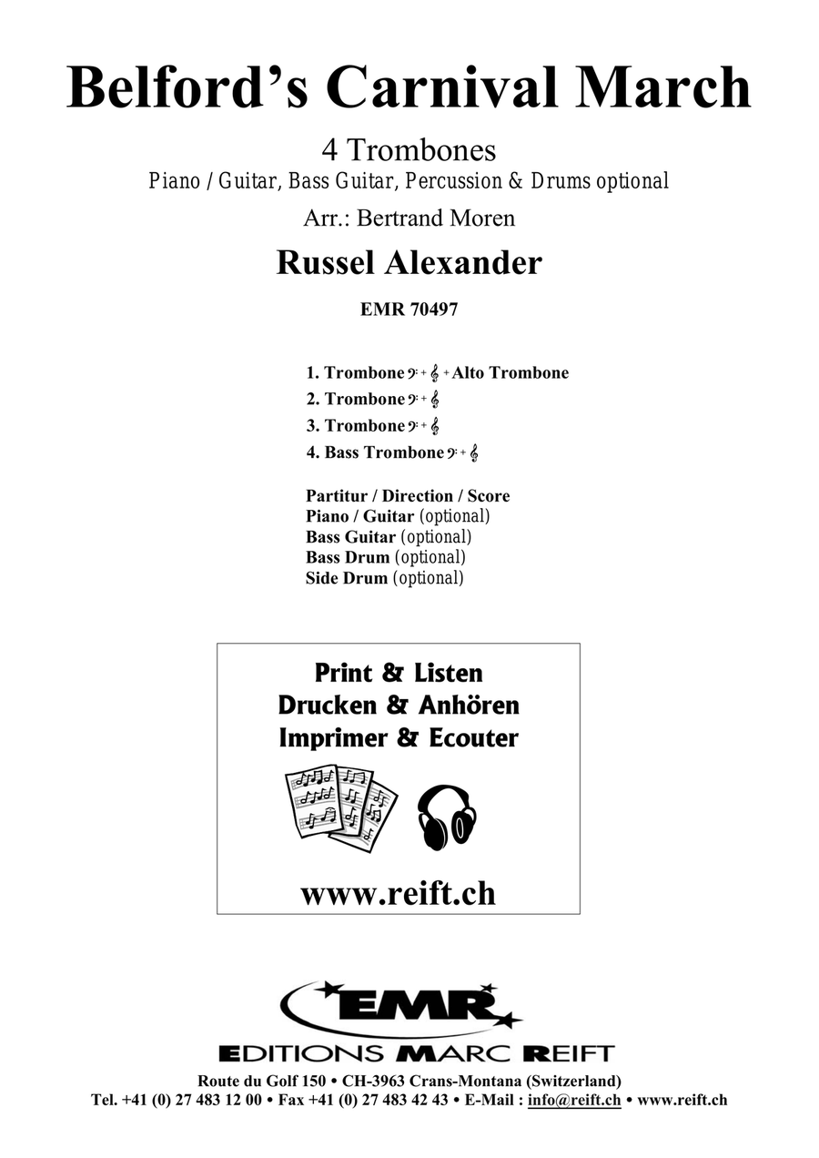 Belford's Carnival March Belford's Carnival March Trombone Quartet scores gallery preview page 2