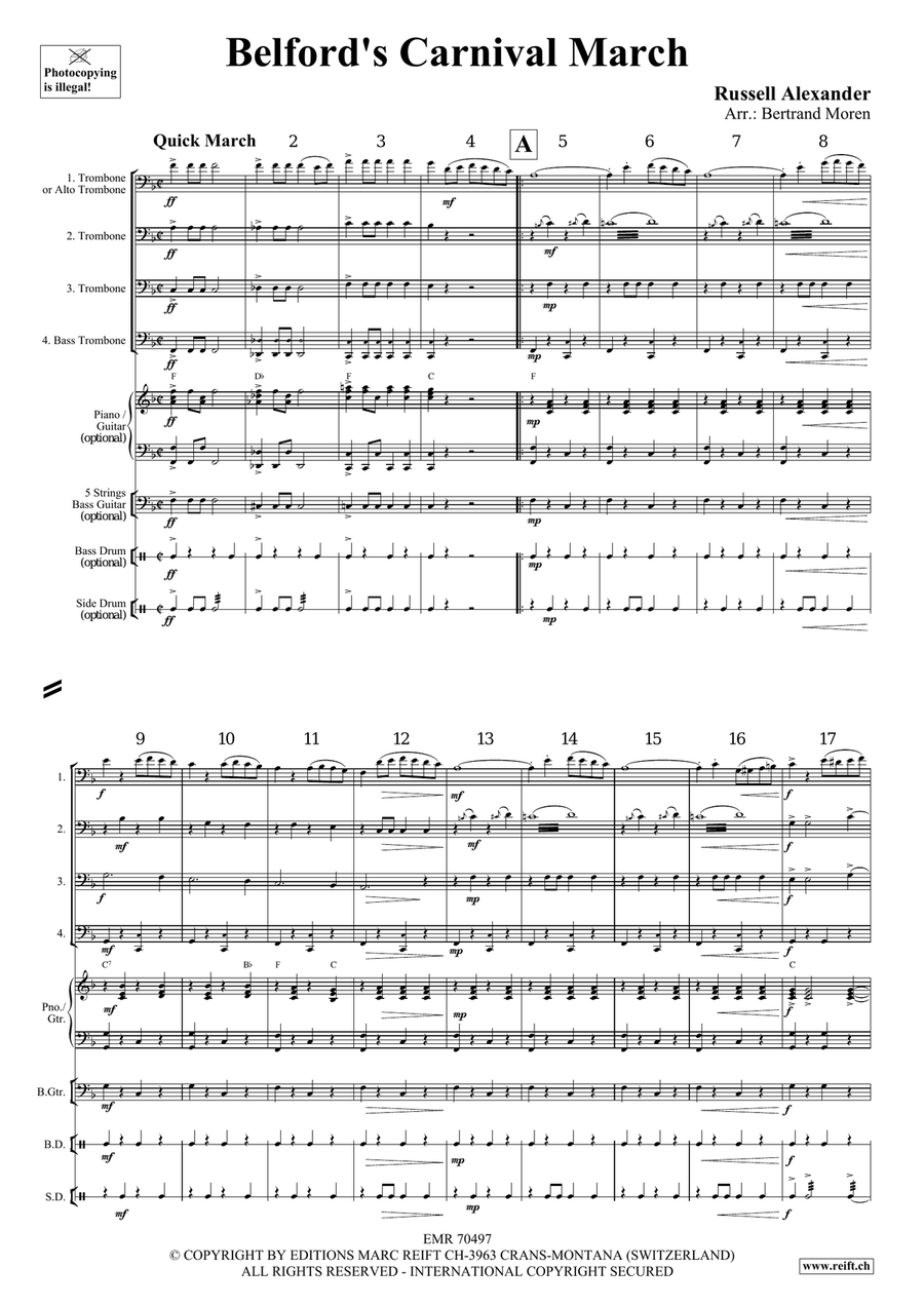 Belford's Carnival March Belford's Carnival March Trombone Quartet scores gallery preview page 3