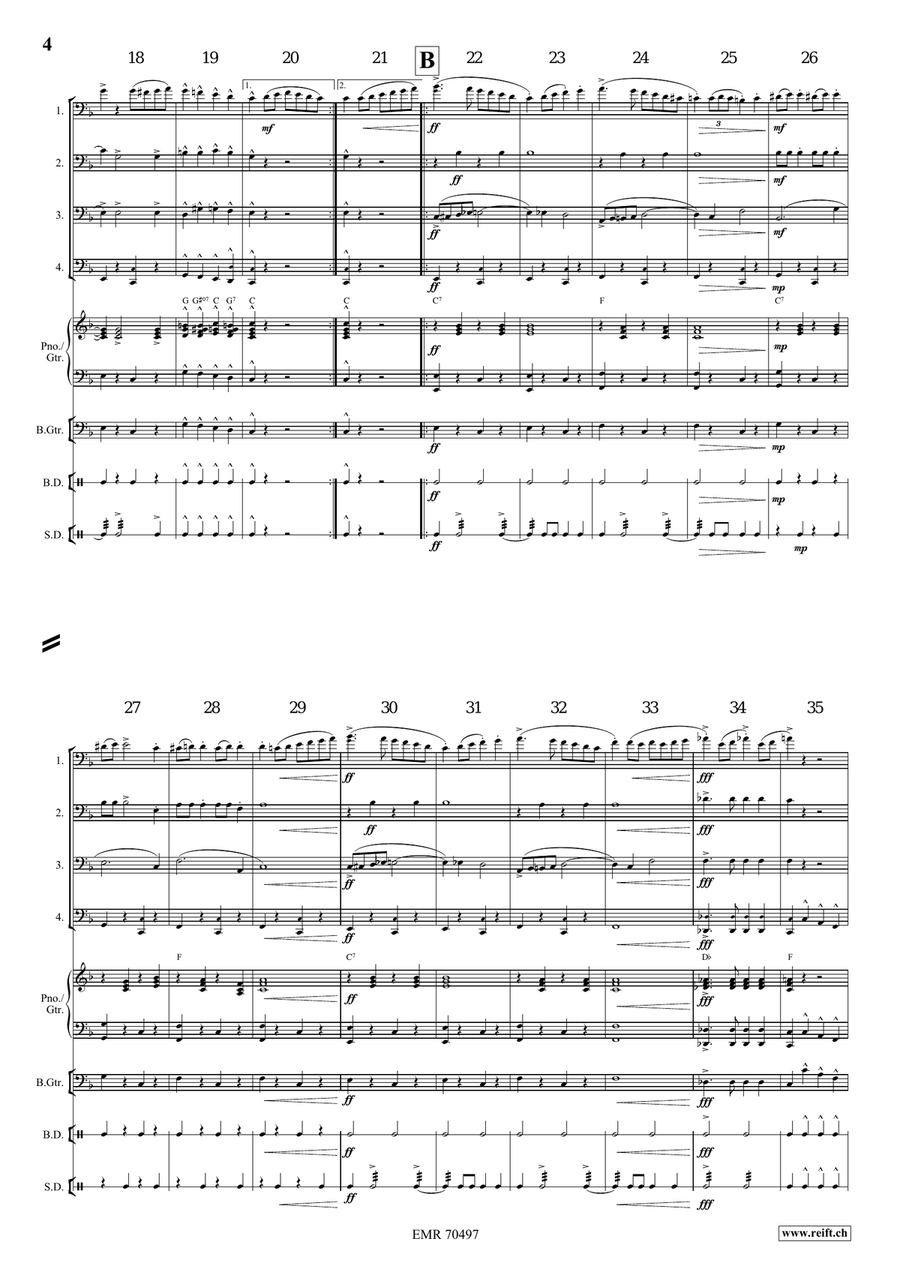 Belford's Carnival March Belford's Carnival March Trombone Quartet scores gallery preview page 4
